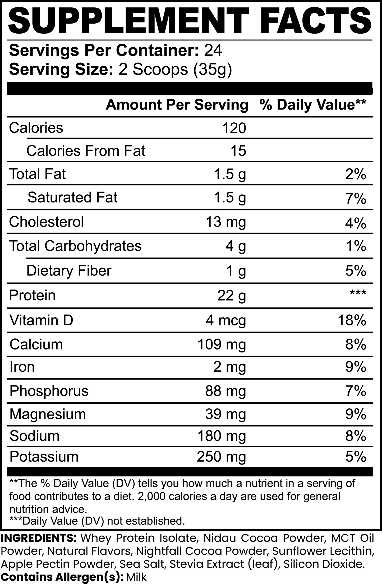 Recover Plus 100% Whey Protein Isolate (Chocolate)